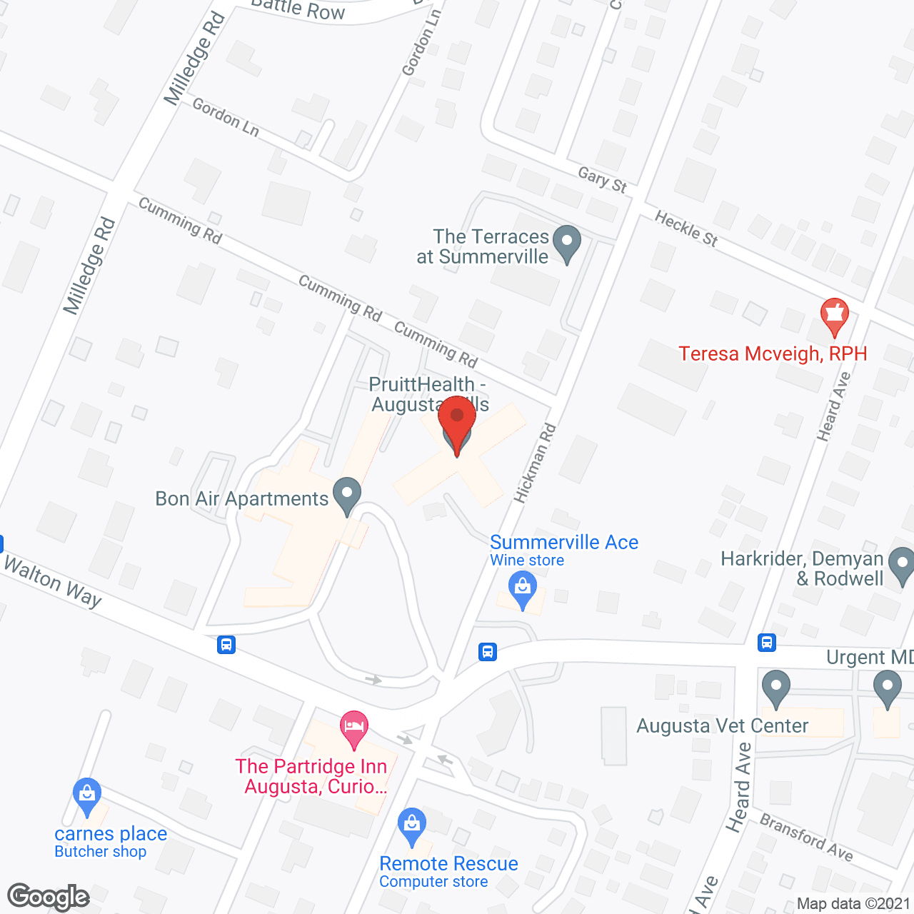 Map of the neighborhood around PruitHealth - Augusta Hills