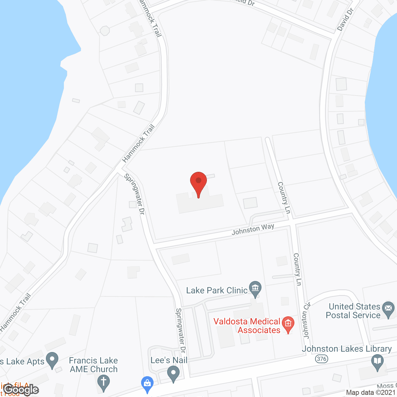 Map of the neighborhood around Baptist Village Lake Park