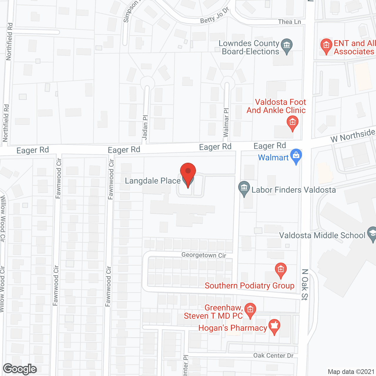 Map of the neighborhood around Langdale Place