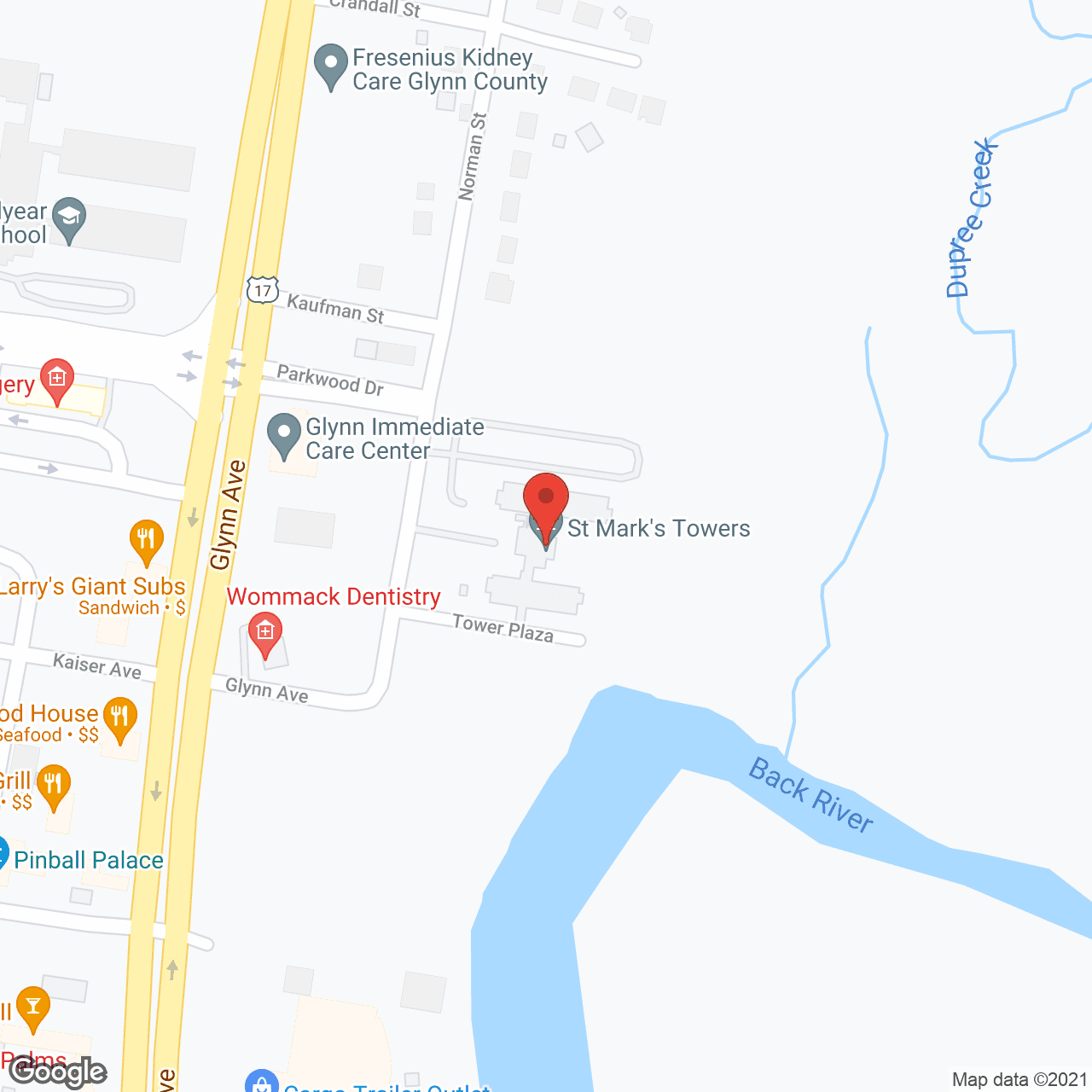 Map of the neighborhood around St Mark's Towers
