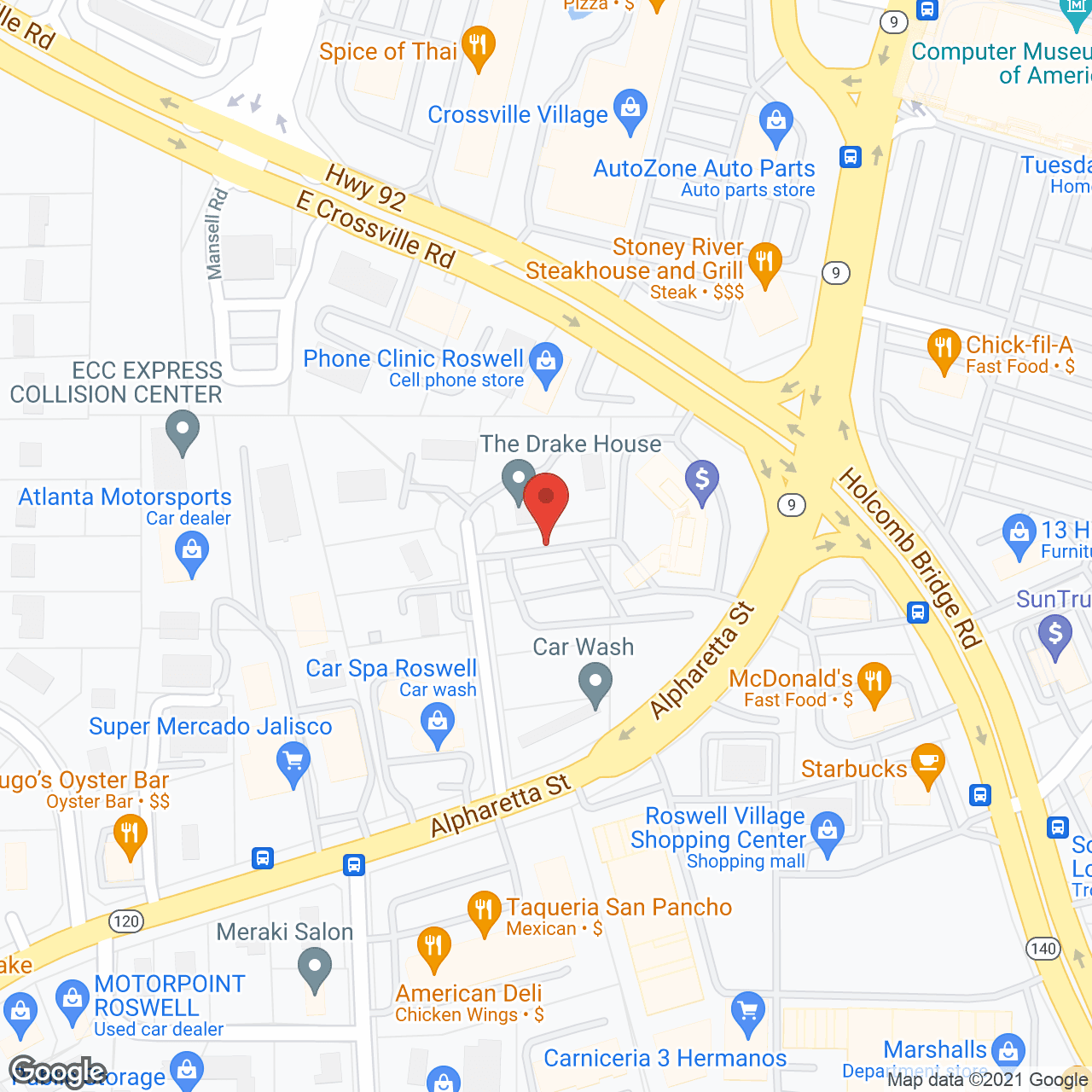 Map of the neighborhood around Health Service Ctr