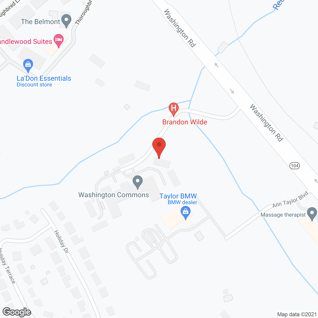 Map of the neighborhood around Holiday Washington Commons