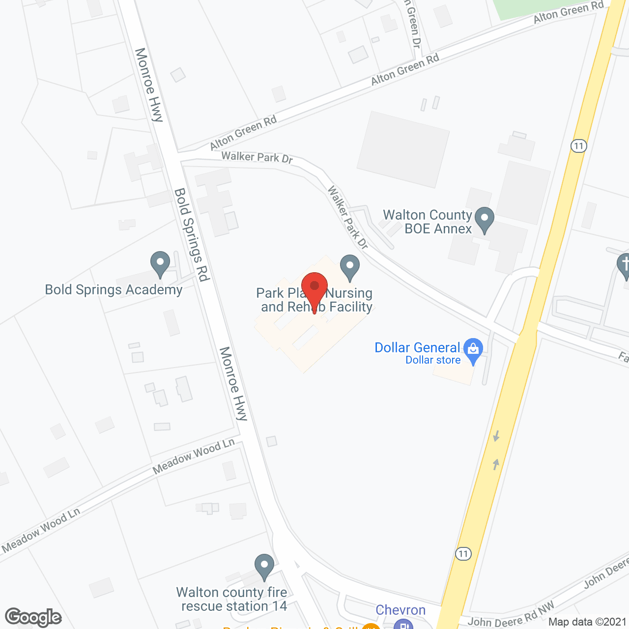 Map of the neighborhood around Park Place Nursing Facility