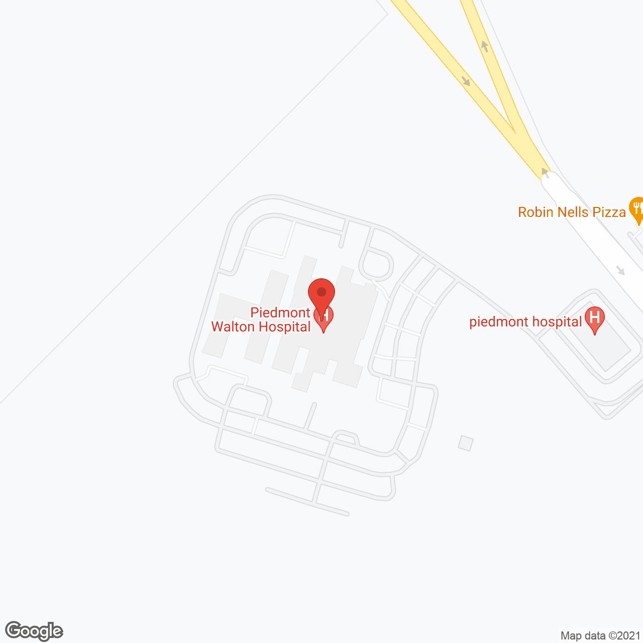 Map of the neighborhood around Piedmont Walton Hospital