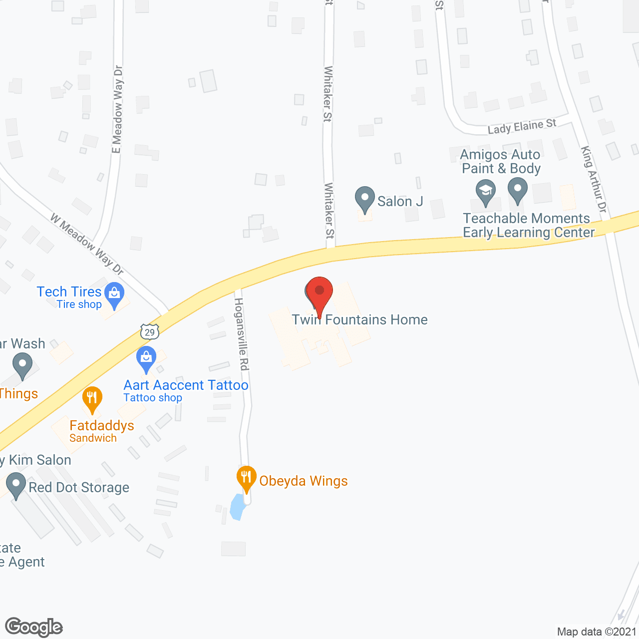 Map of the neighborhood around Twin Fountains Home
