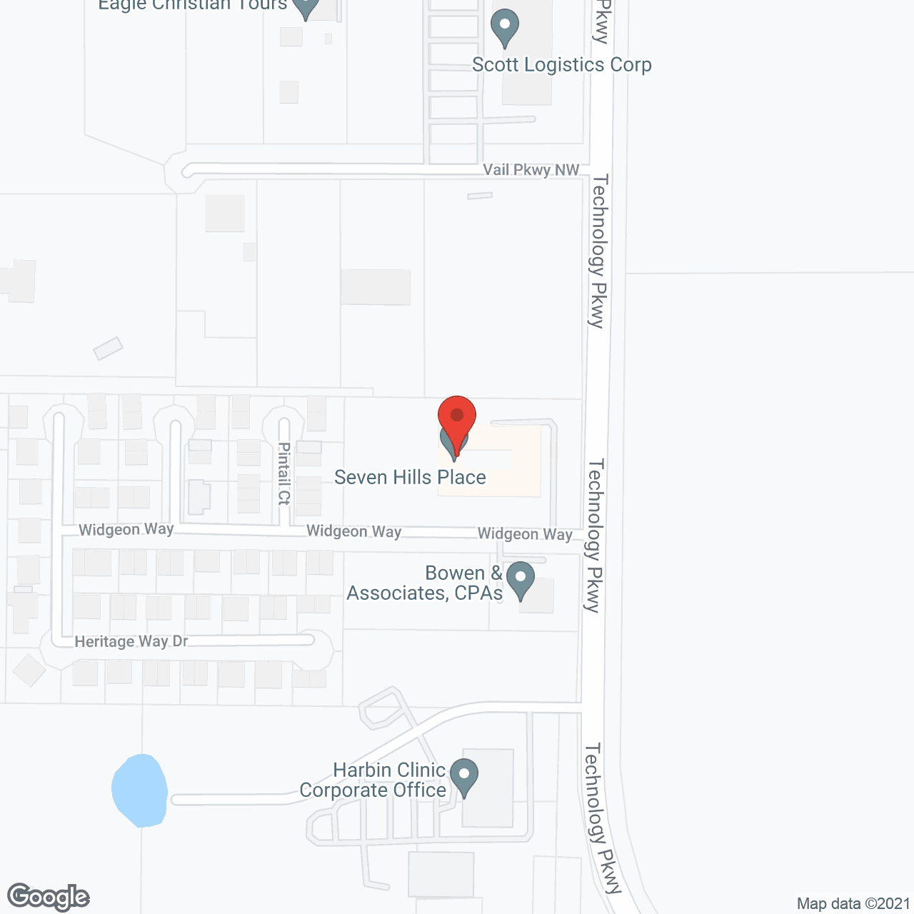Map of the neighborhood around Seven Hills Square