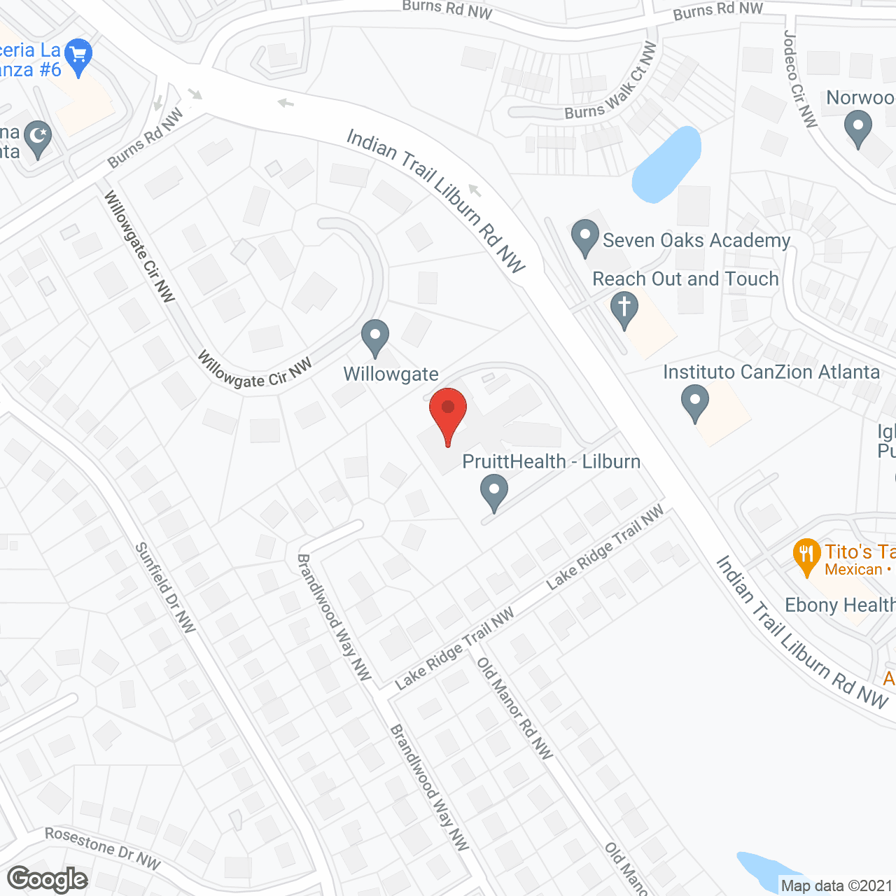 Map of the neighborhood around Pruitthealth Lilburn