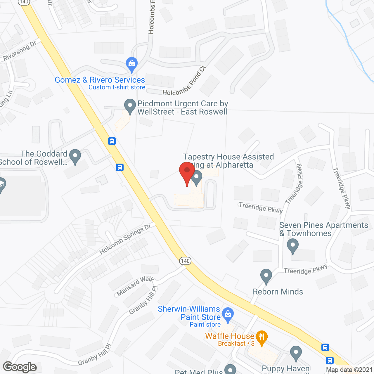 Map of the neighborhood around Tapestry House Assisted Living