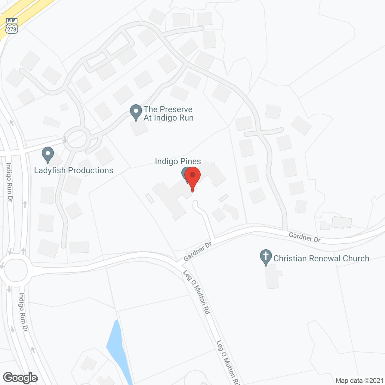 Map of the neighborhood around Holiday Indigo Pines
