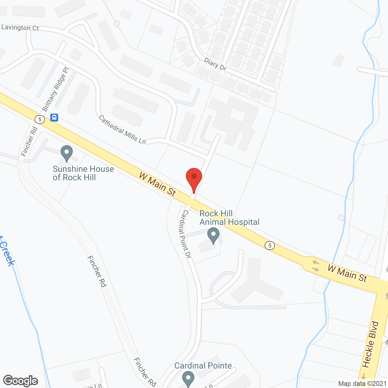 Map of the neighborhood around Rock Hill Grove Senior Living