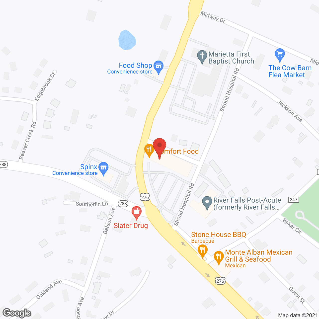 Map of the neighborhood around Falls Creek Living Center