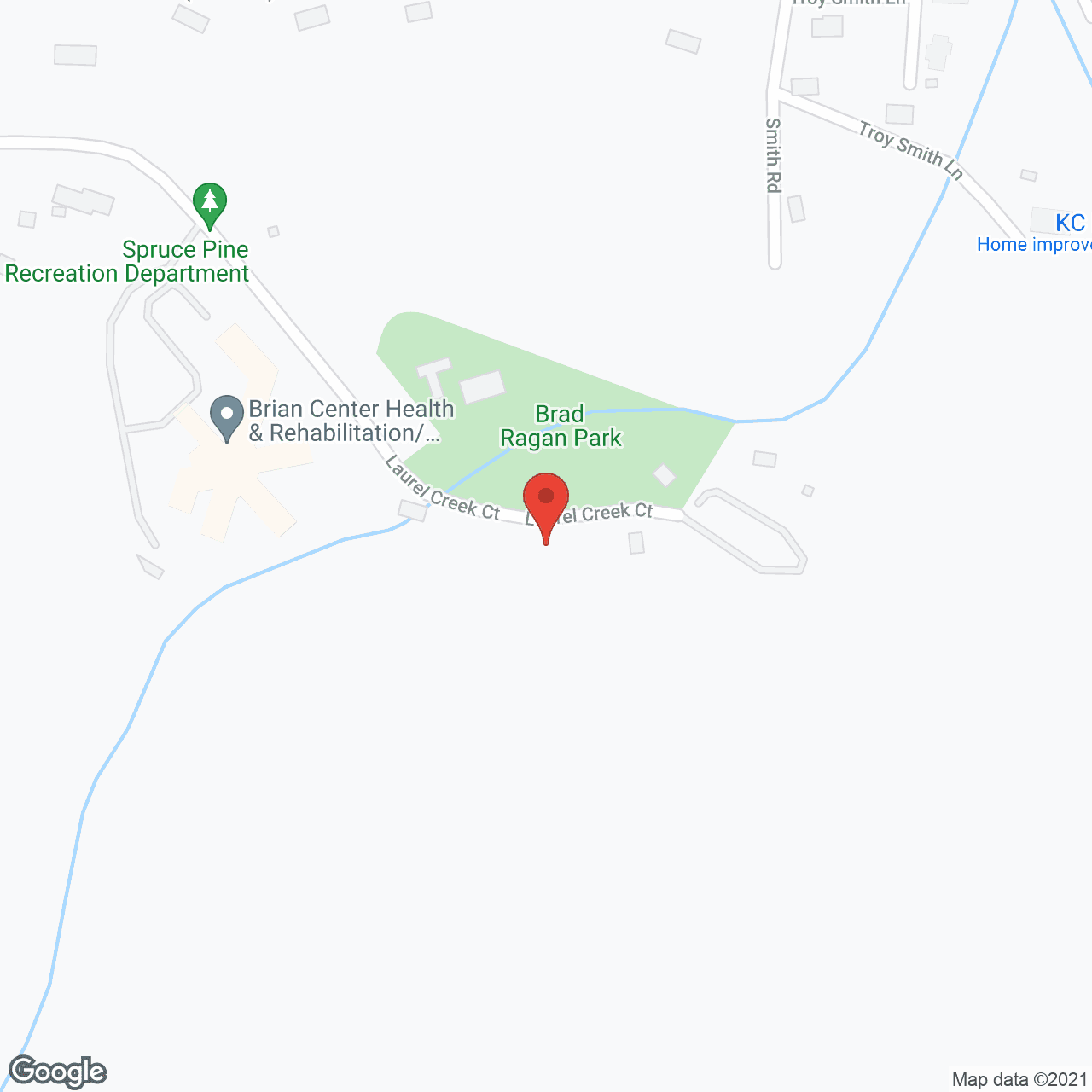 Map of the neighborhood around Brian Center Health & Rehab