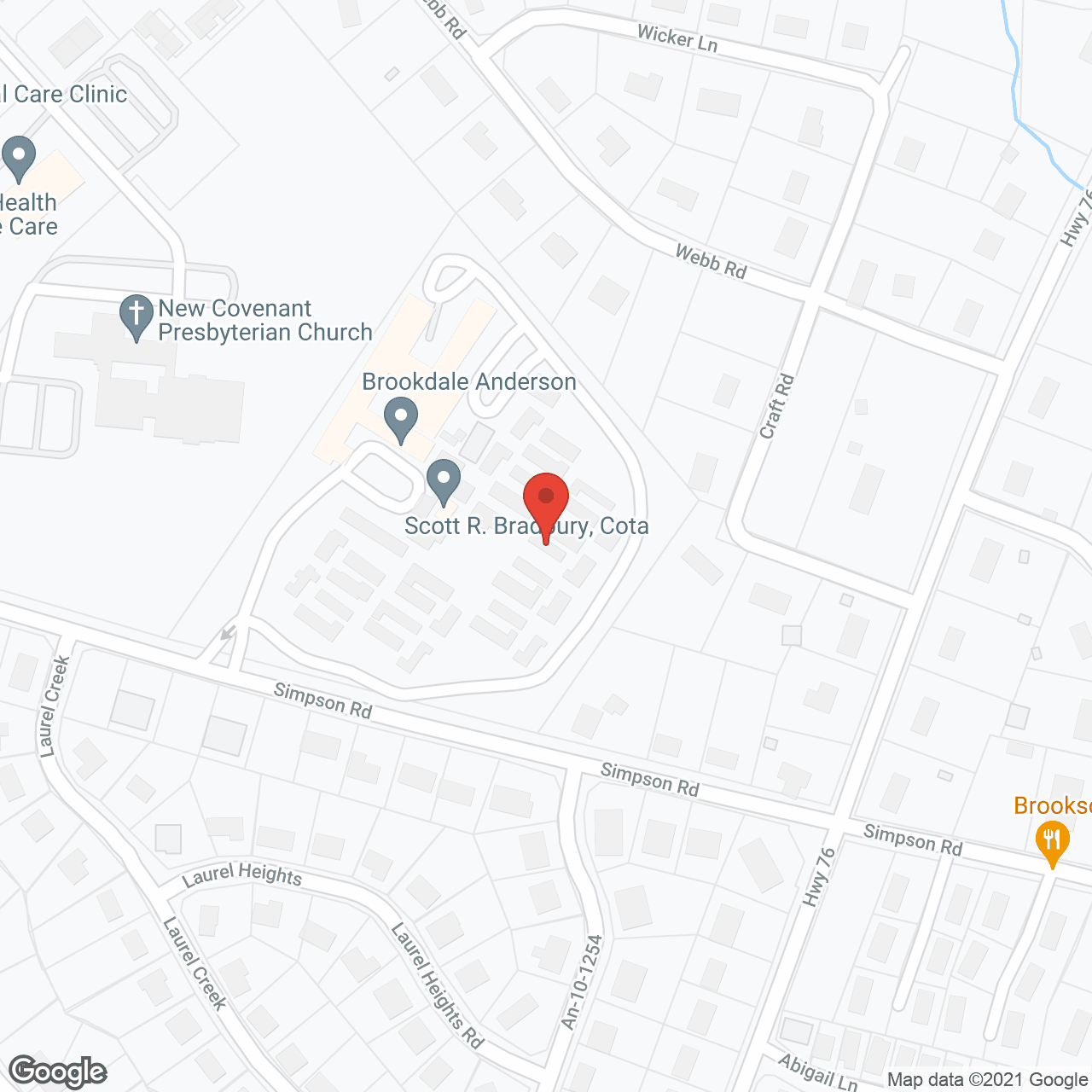 Map of the neighborhood around Health Center At Anderson Pl