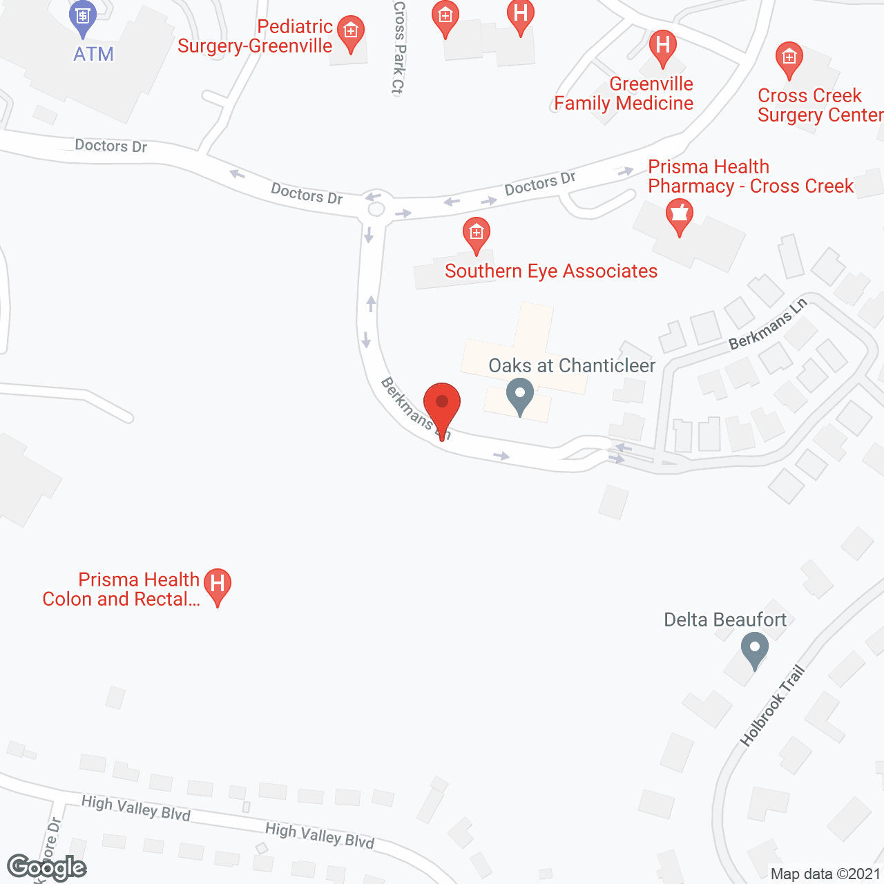 Map of the neighborhood around Oaks at Chanticleer