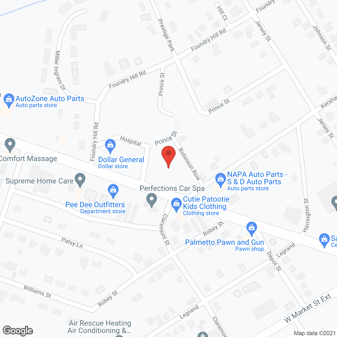 Map of the neighborhood around Cheraw Healthcare Inc