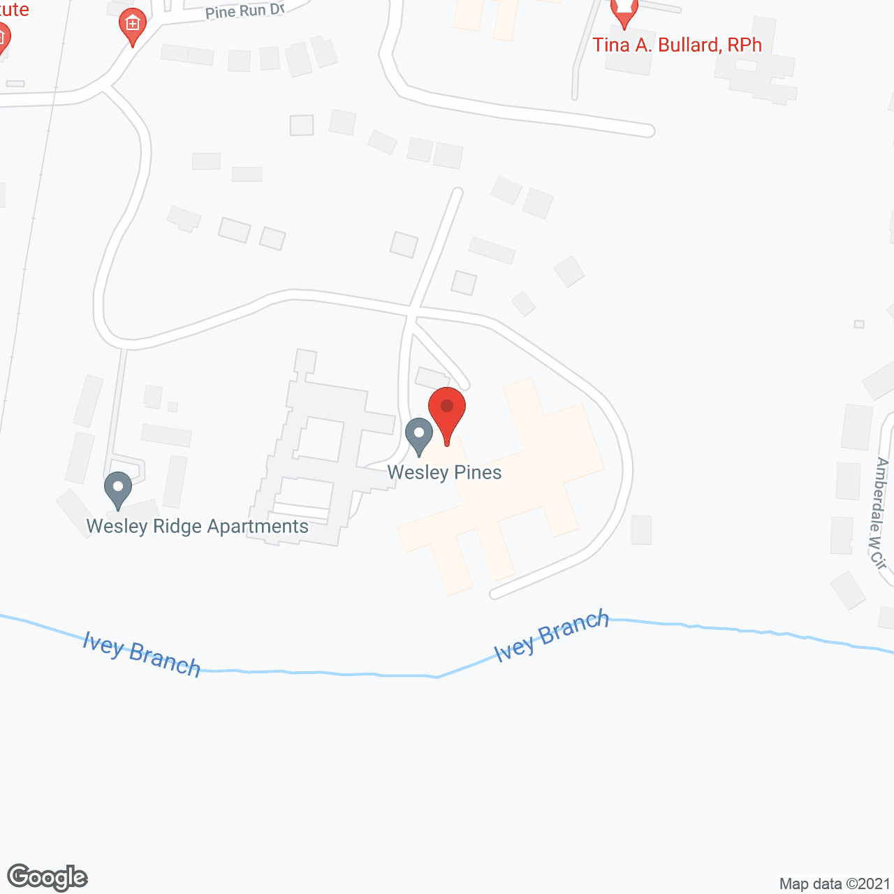 Map of the neighborhood around Wesley Pines