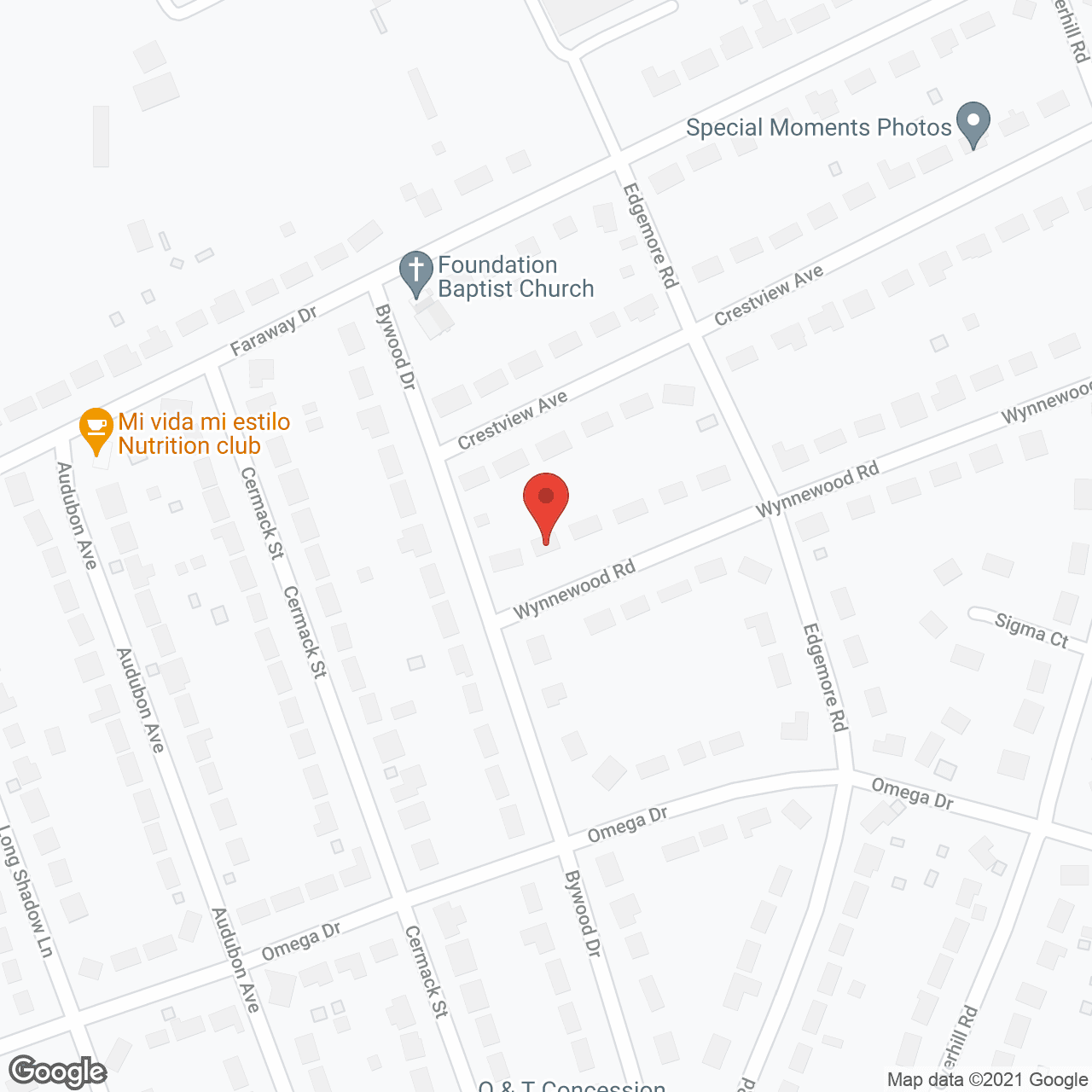 Map of the neighborhood around Sharpless Boarding Home