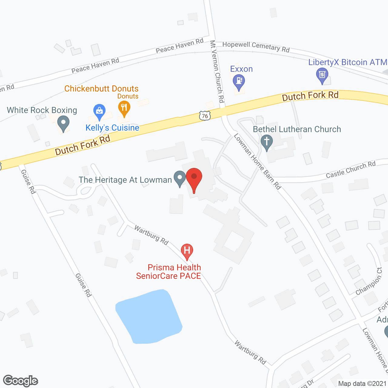 Map of the neighborhood around Heritage At Lowman Residential Care