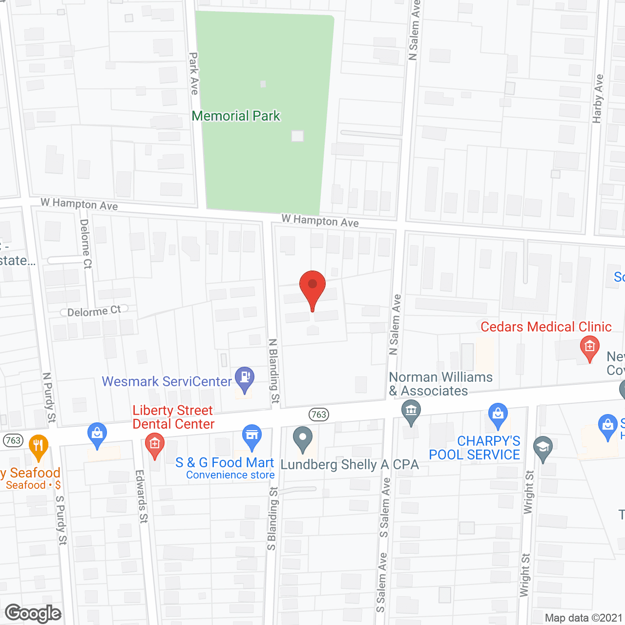 Map of the neighborhood around Dignity Village Apartments