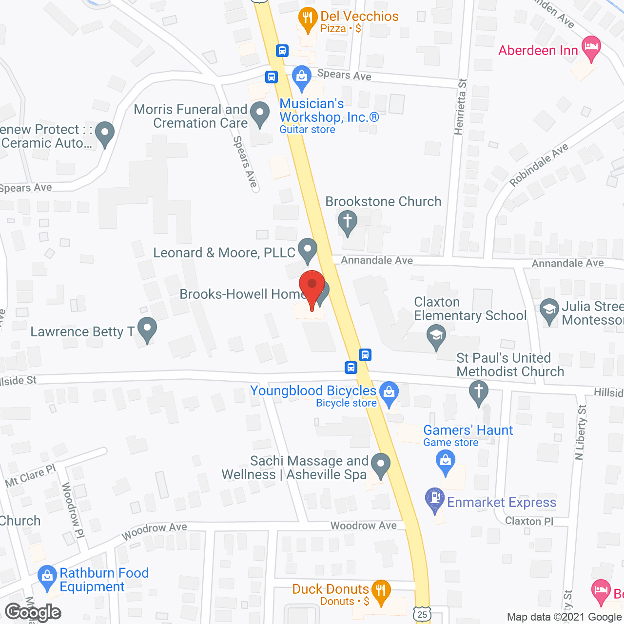 Map of the neighborhood around Brooks-Howell Home