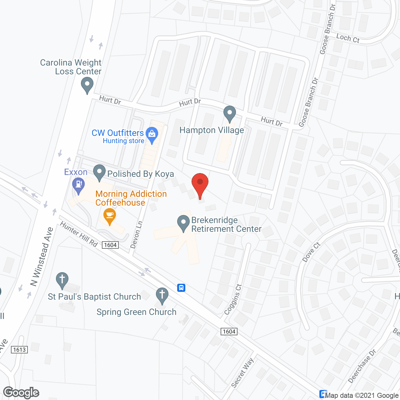 Map of the neighborhood around Brekenridge Retirement Ctr