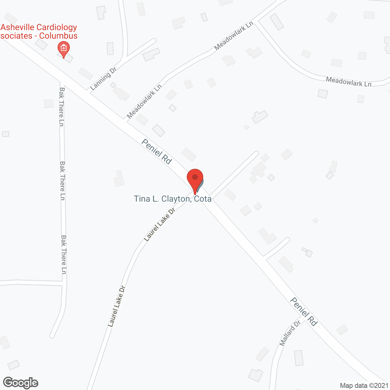Map of the neighborhood around Tryon Estates Medical Facility