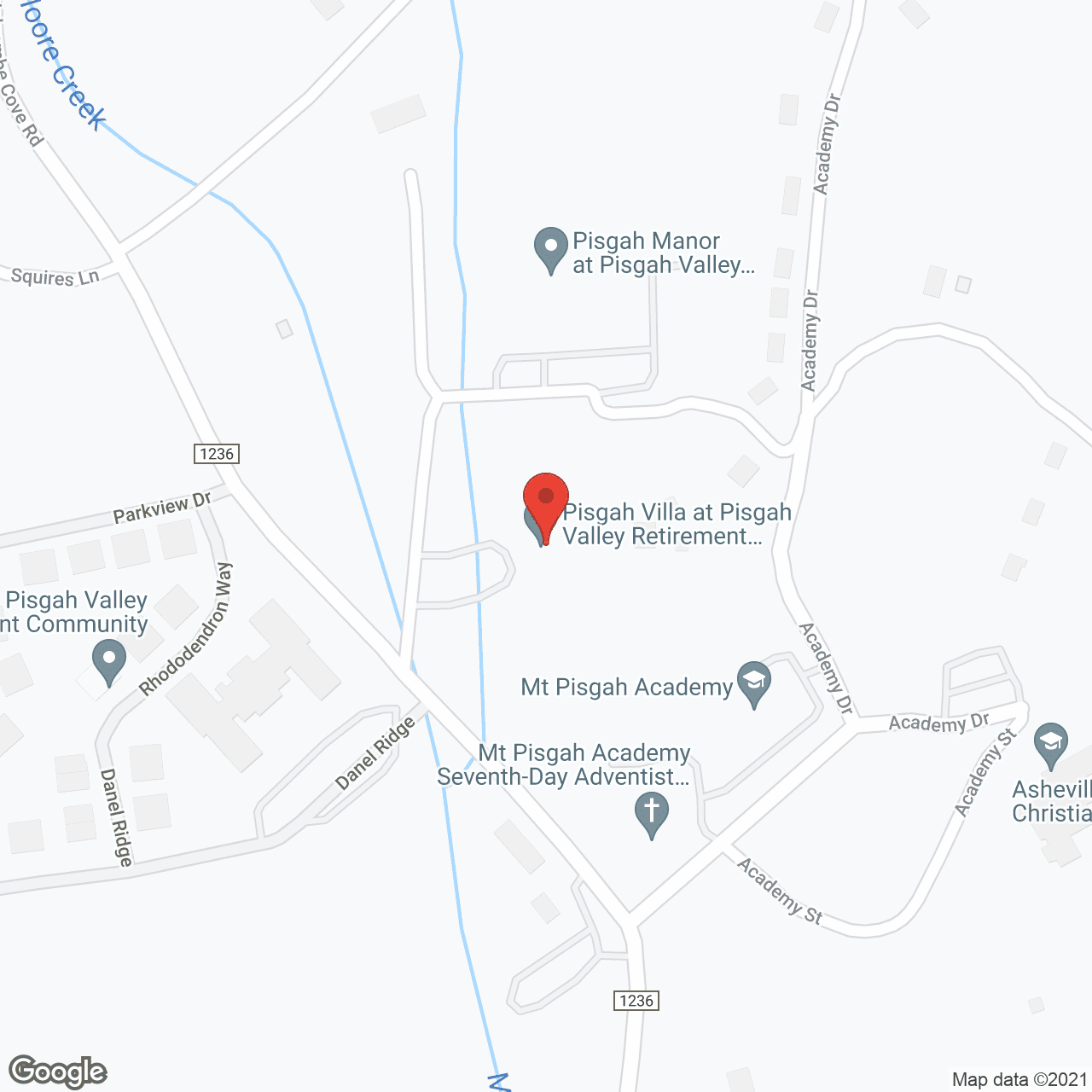 Map of the neighborhood around Pisgah Valley