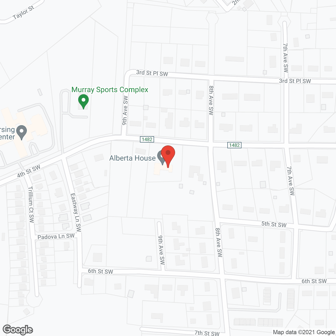 Map of the neighborhood around The Alberta House