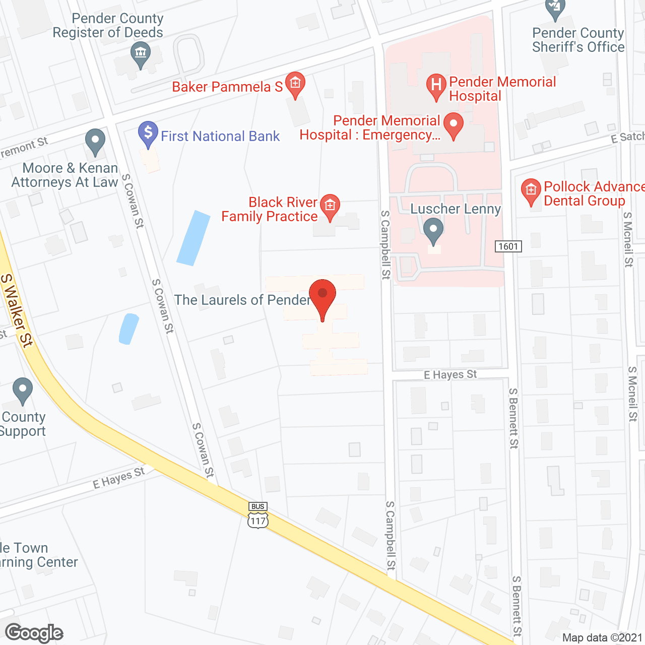 Map of the neighborhood around Huntington Health Care