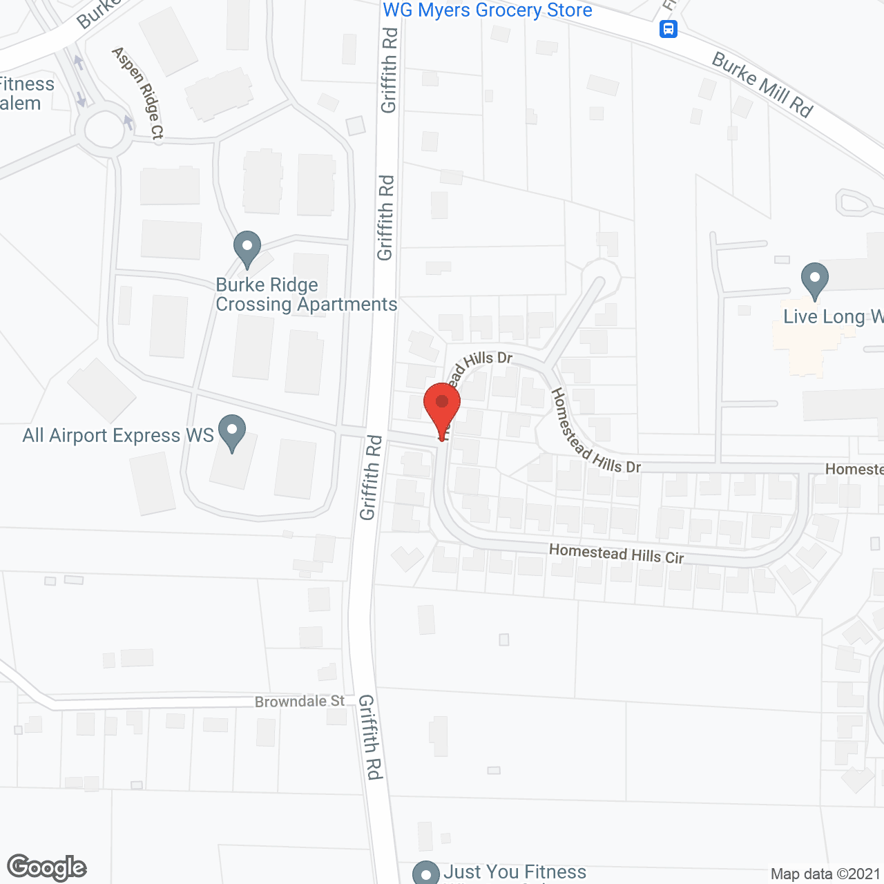 Map of the neighborhood around Homestead Hills
