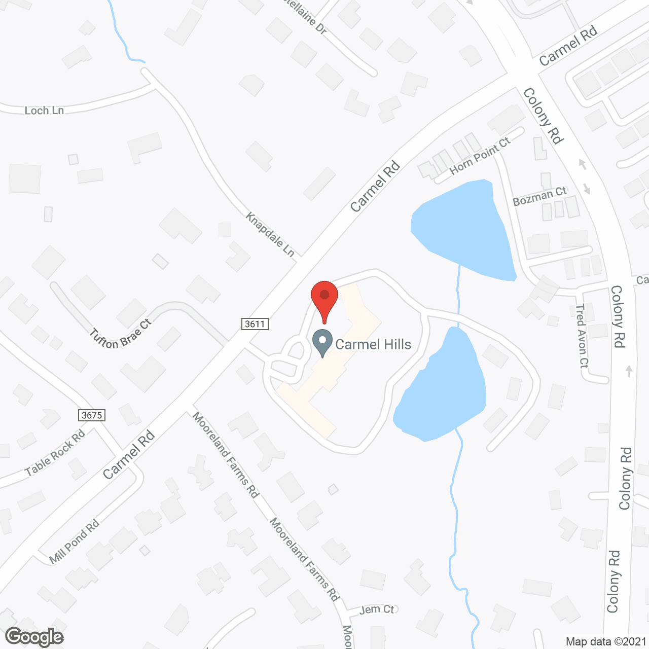 Map of the neighborhood around Carmel Hills