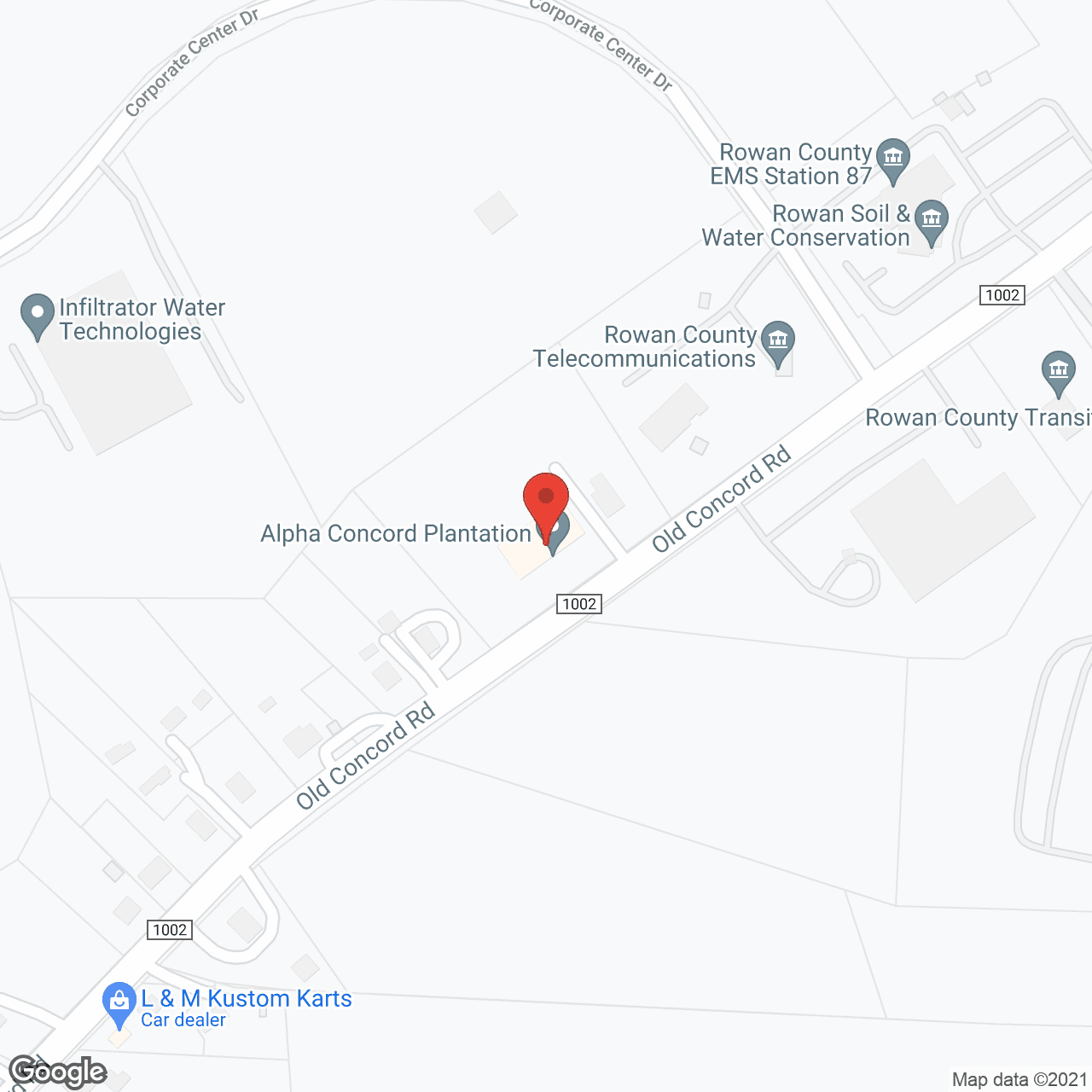 Map of the neighborhood around Alpha Concord Plantation