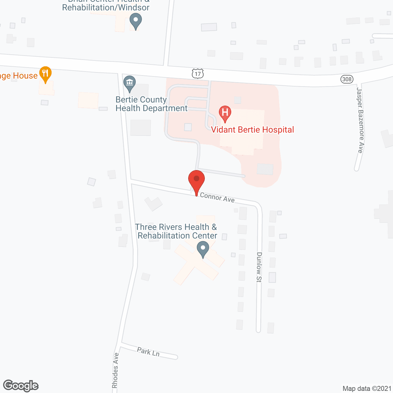 Map of the neighborhood around Hallmark Center