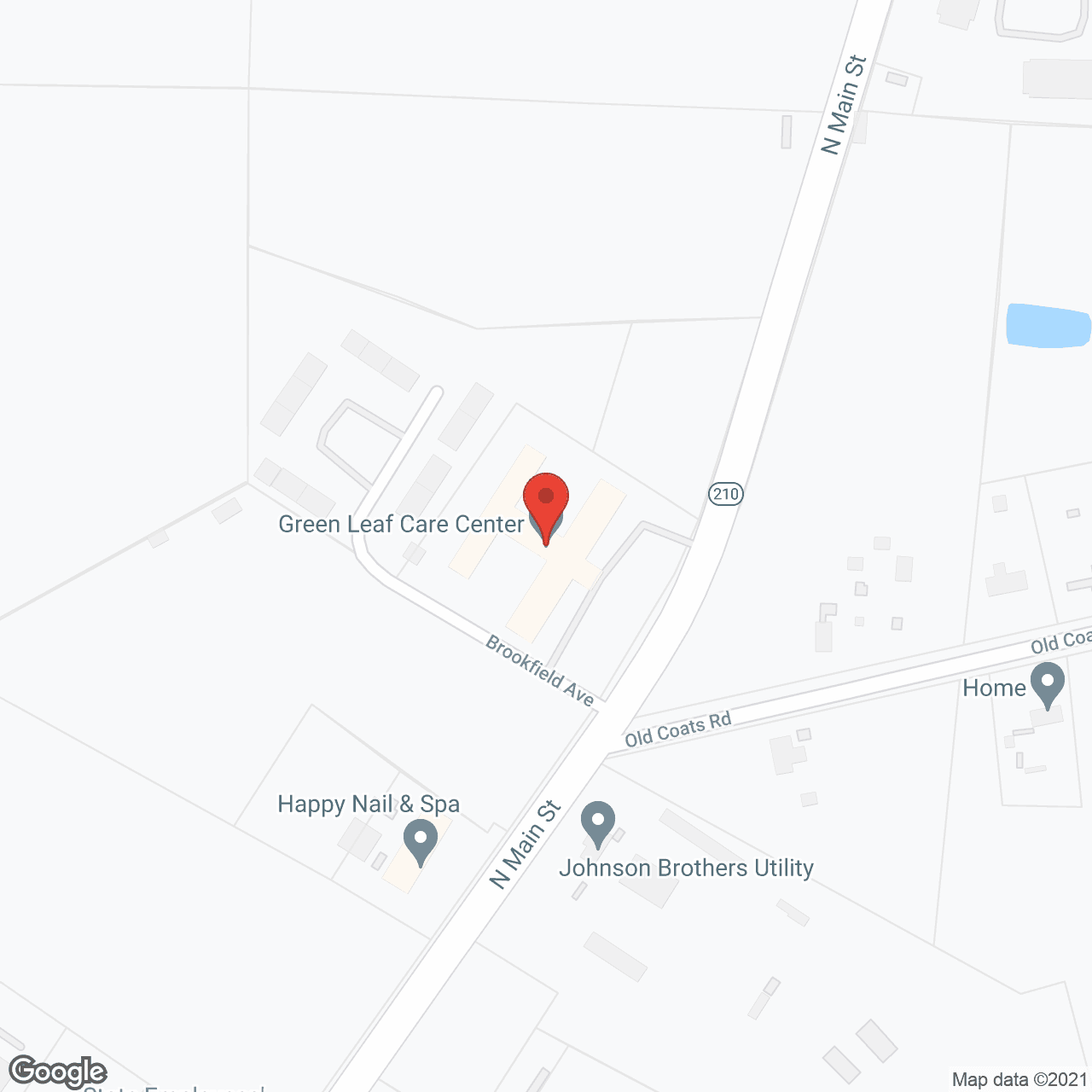 Map of the neighborhood around Green Leaf Care Center