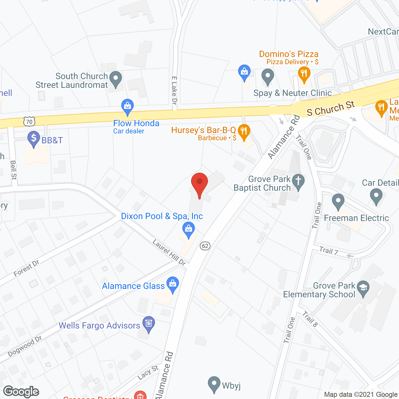 Map of the neighborhood around Home Place of Burlington