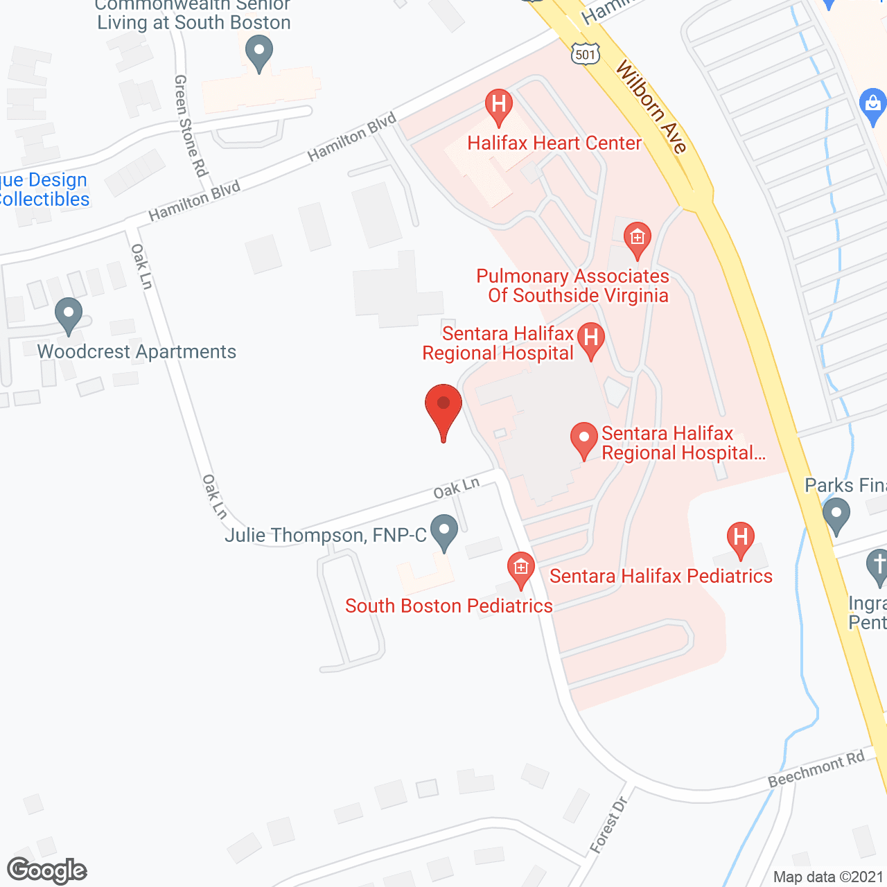 Map of the neighborhood around Twin Oaks Convalescent Home