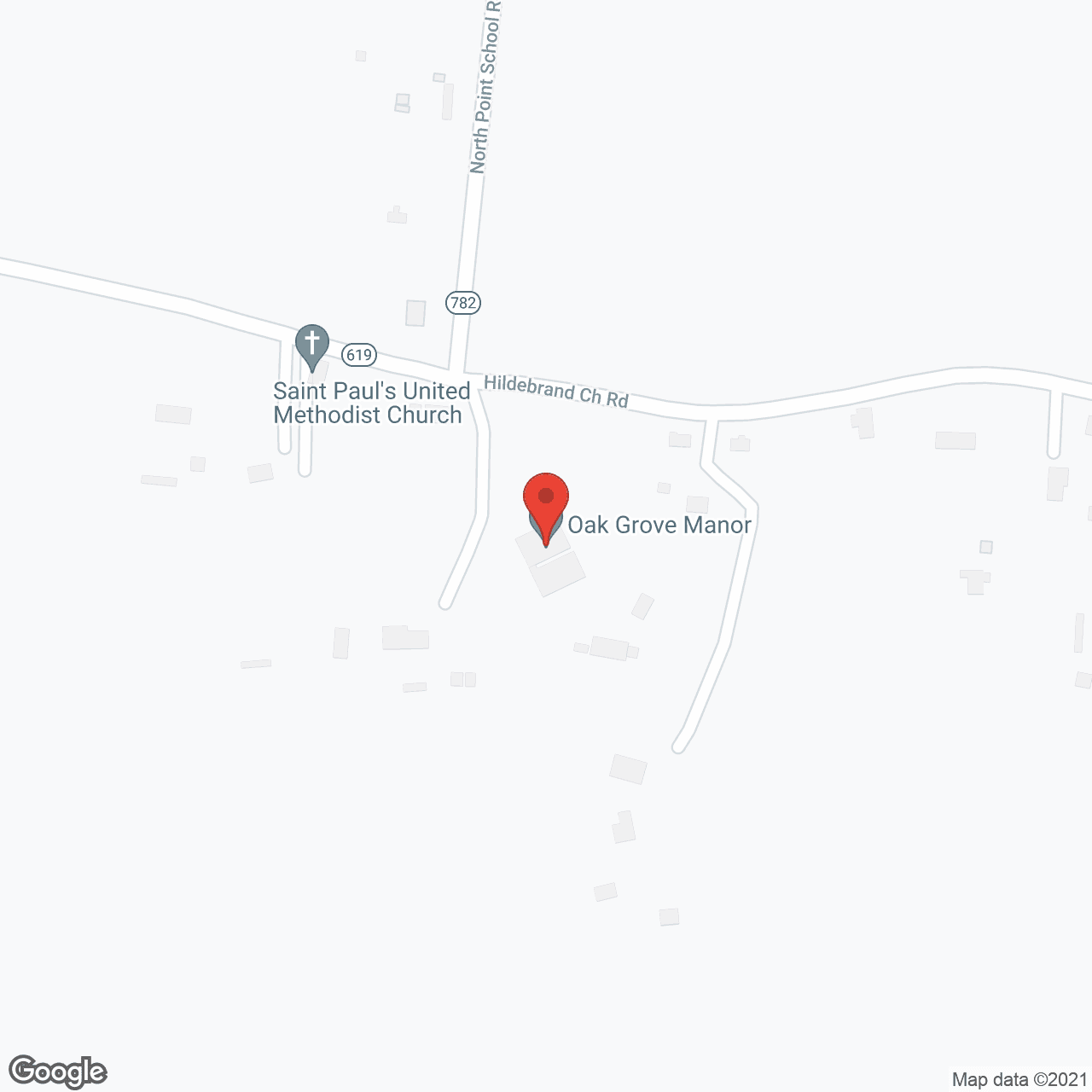 Map of the neighborhood around Oak Grove Manor