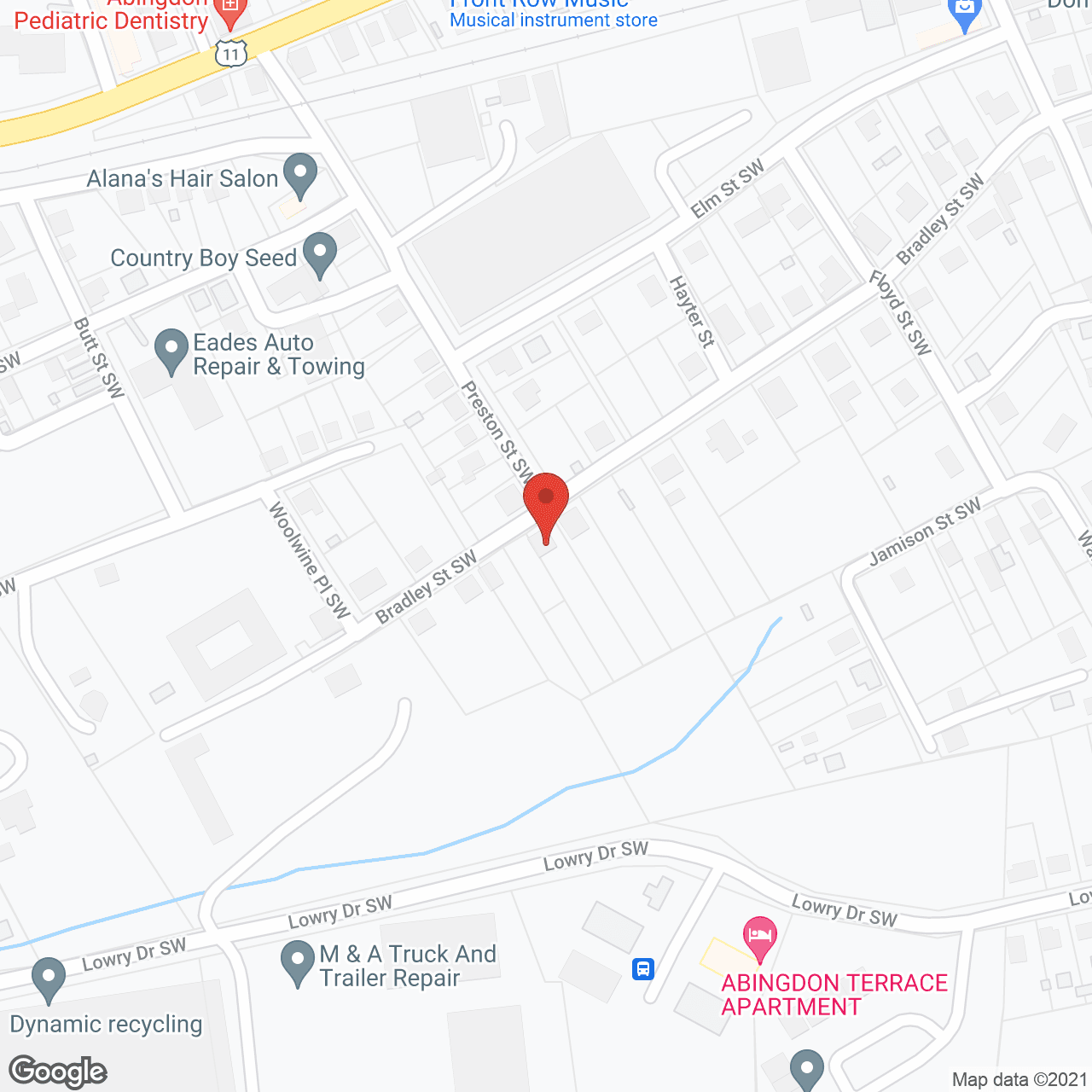 Map of the neighborhood around Hill View Rest Home