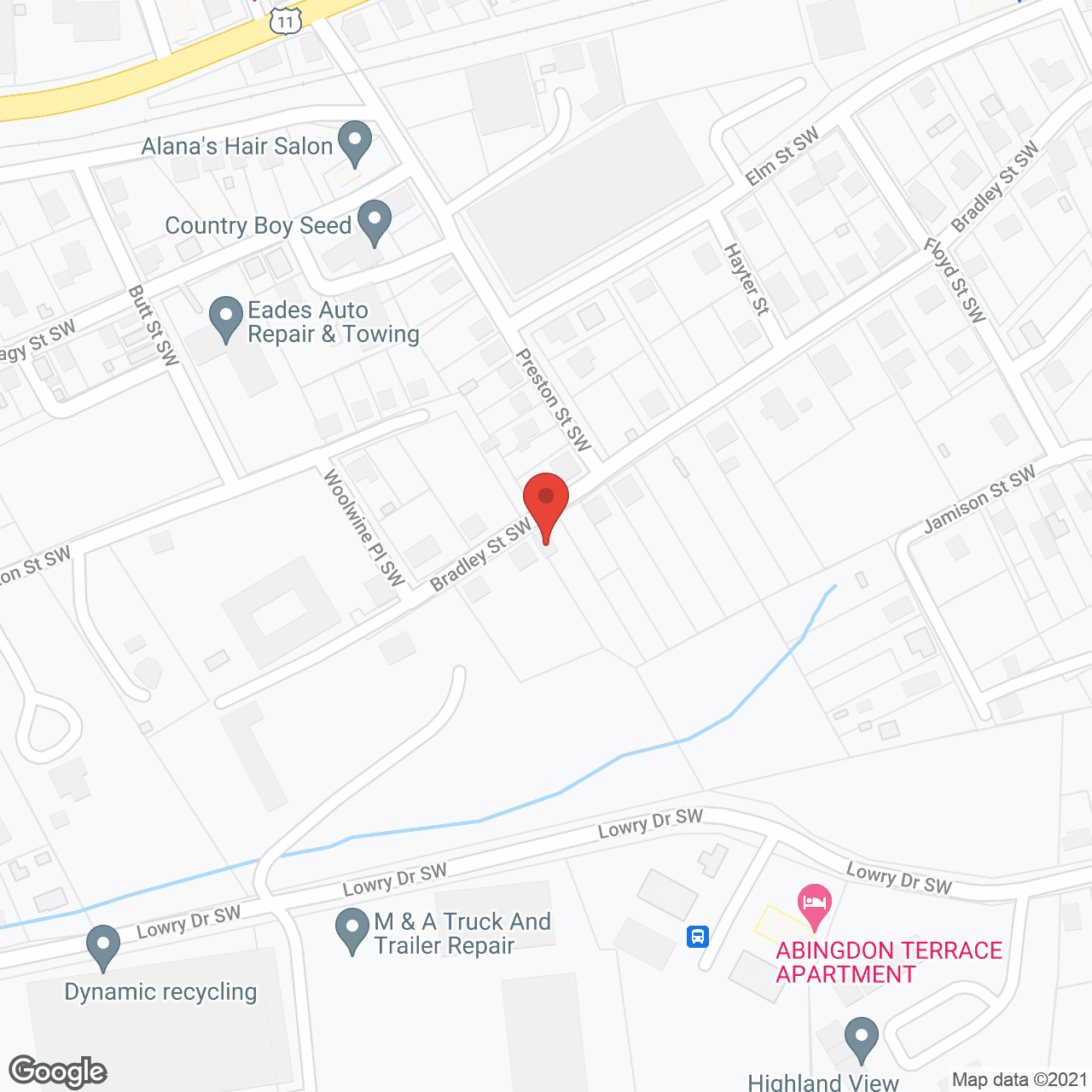 Map of the neighborhood around Abingdon Manor Home for Adults