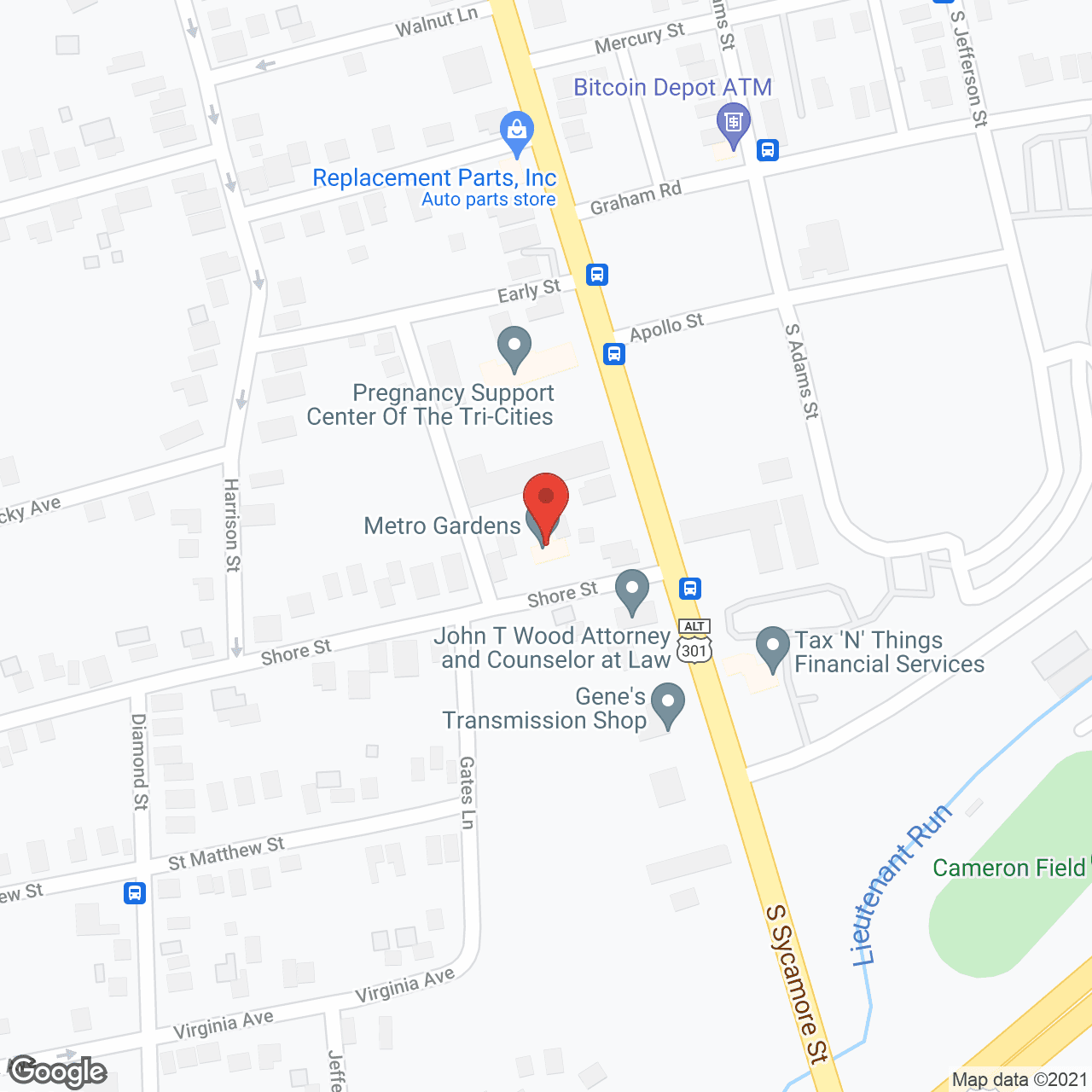 Map of the neighborhood around Metro Gardens Assisted Living Facility
