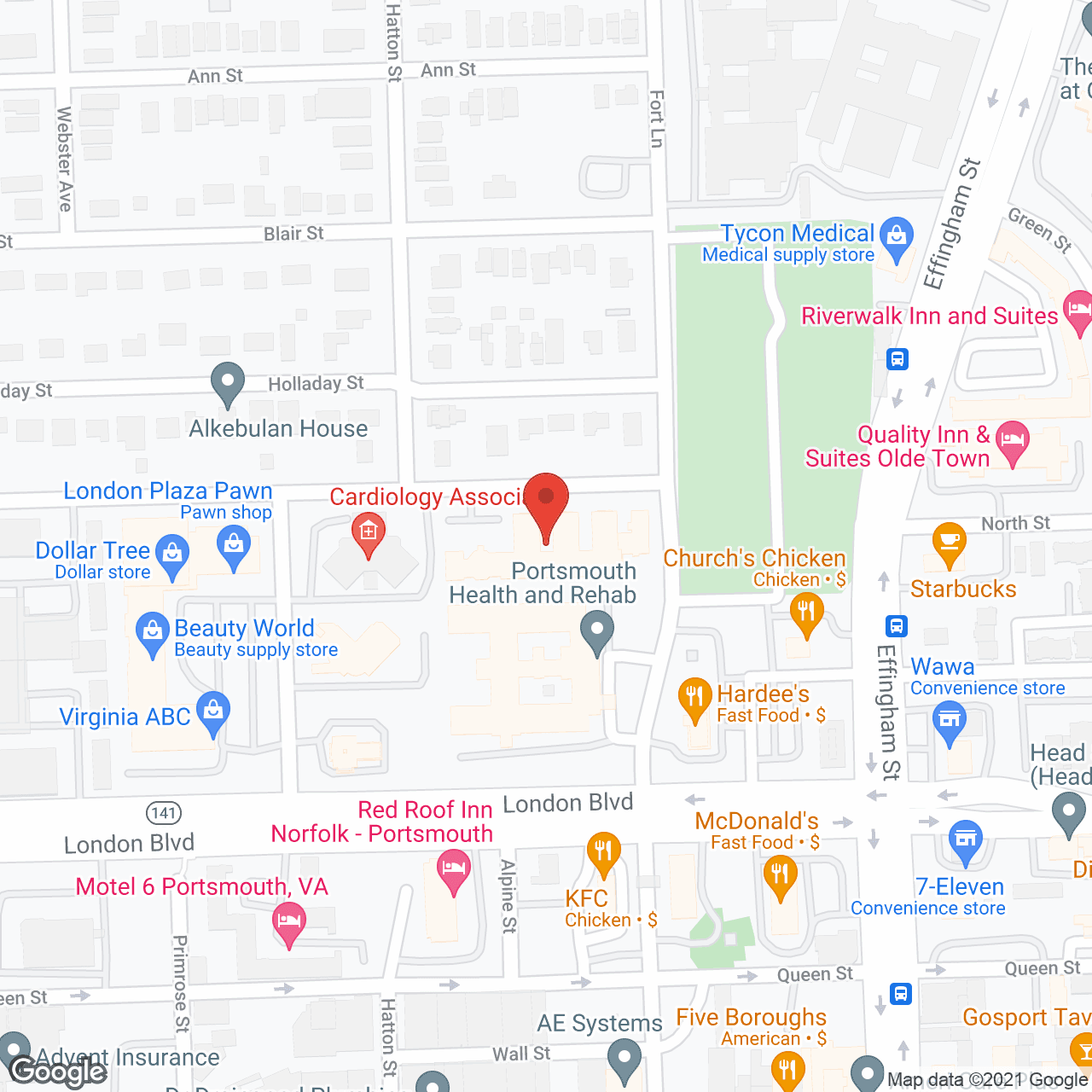 Map of the neighborhood around Mayfair House Senior Living