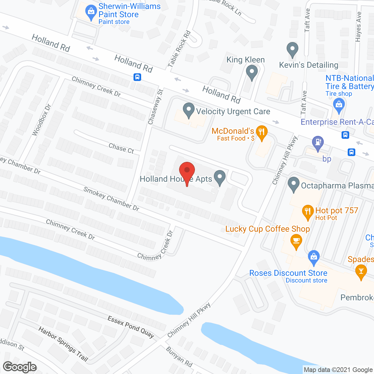 Map of the neighborhood around Holland House Apartments