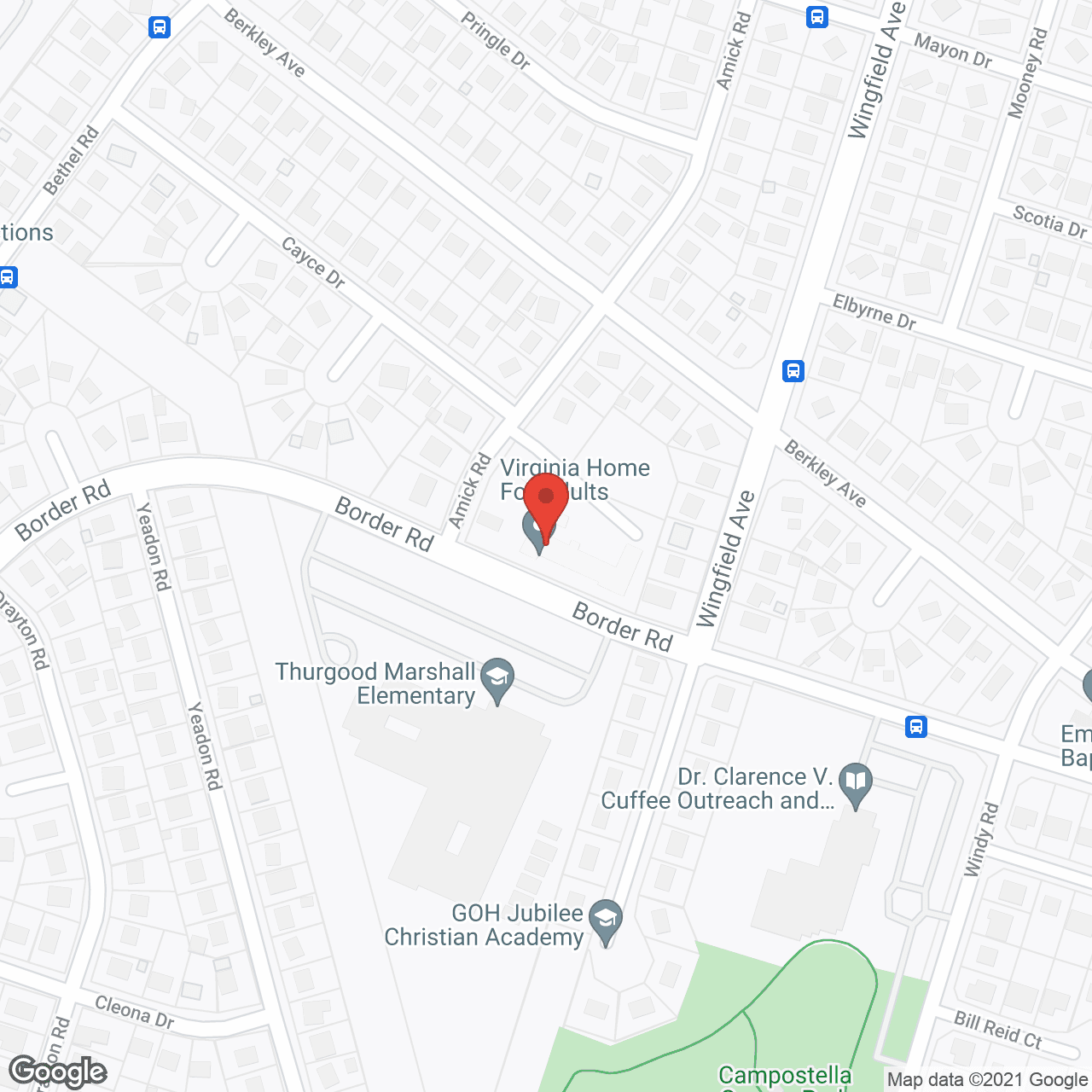 Map of the neighborhood around Virginia Home For Adults