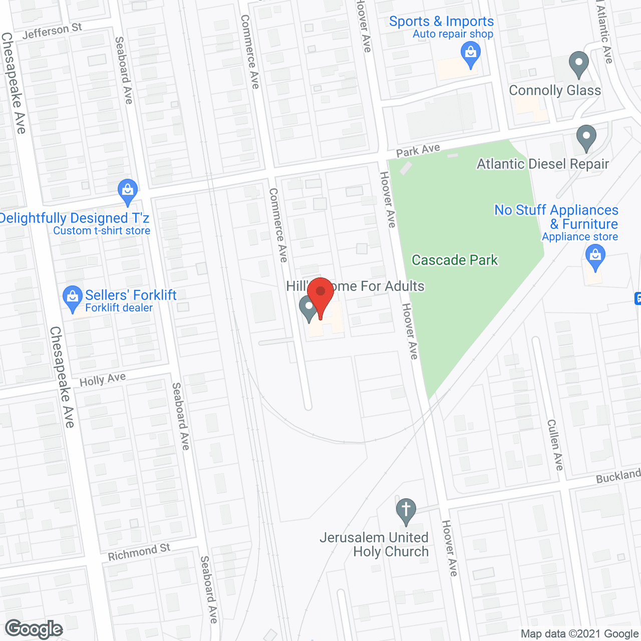Map of the neighborhood around Hills Home for Adults