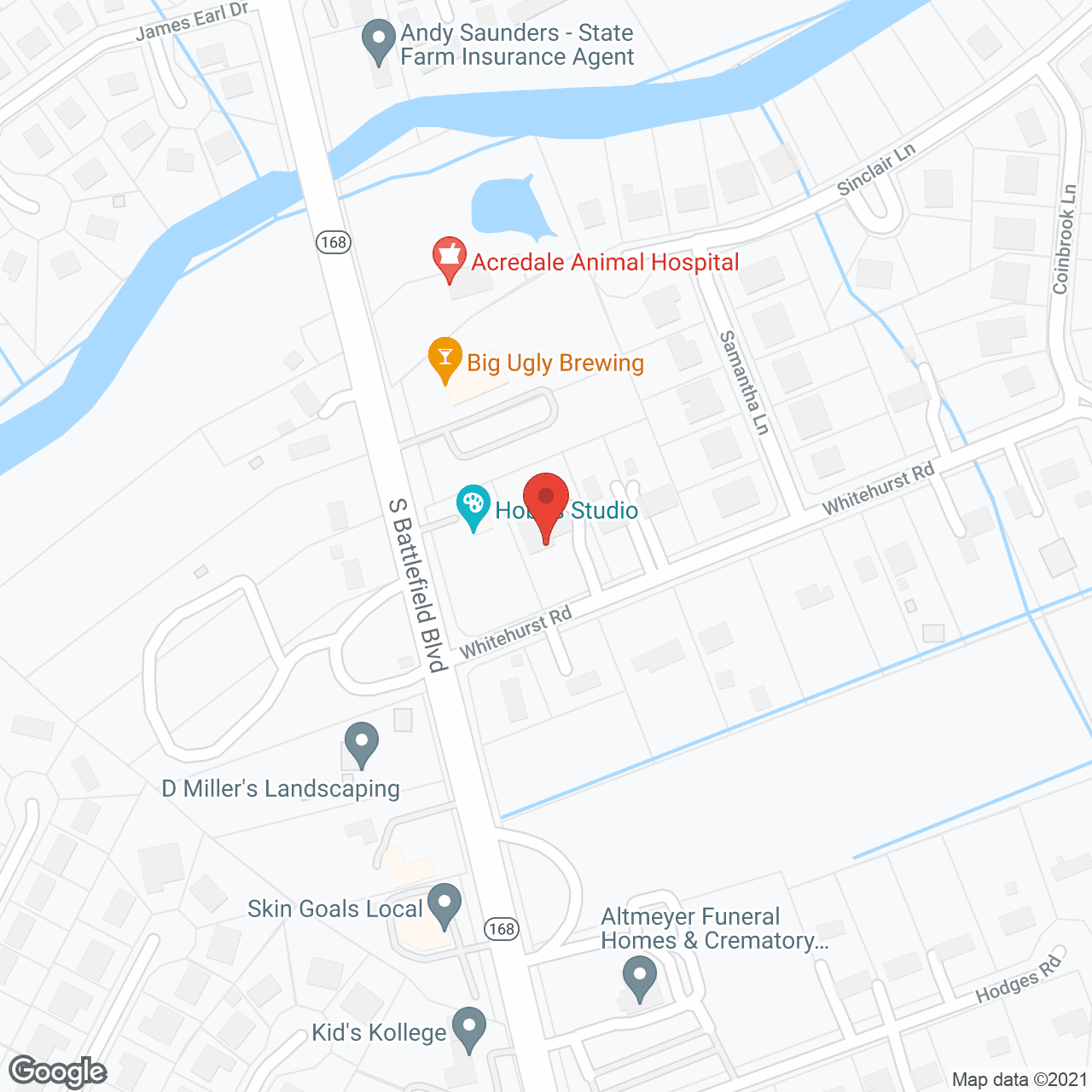 Map of the neighborhood around Whitehurst Manor