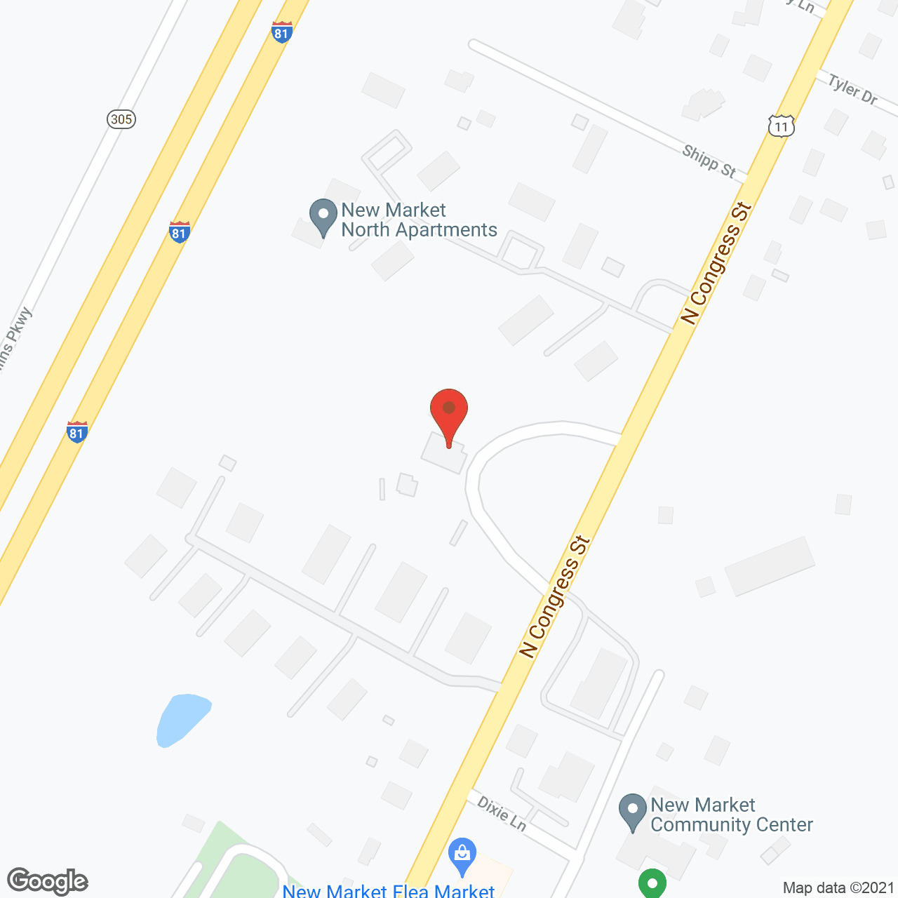 Map of the neighborhood around White Tree Manor