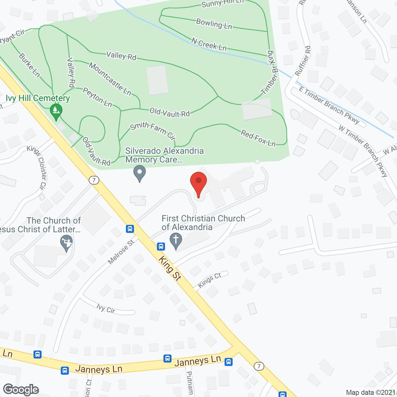Map of the neighborhood around Woodbine Rehab/Healthcare Ctr