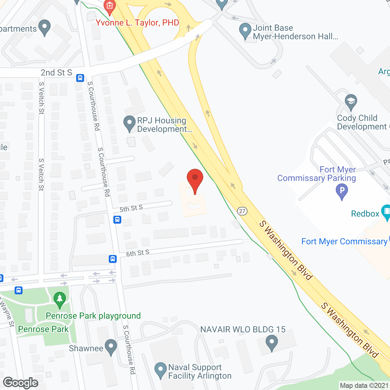 Map of the neighborhood around Mary Marshall Assisted Living Residence