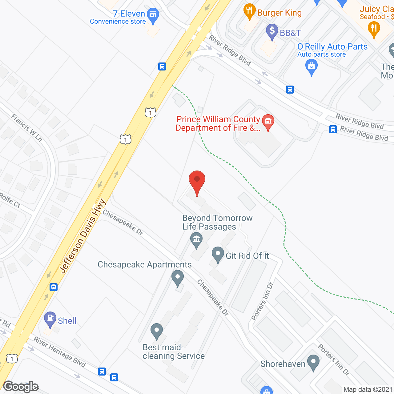Map of the neighborhood around Chesapeake Apartments