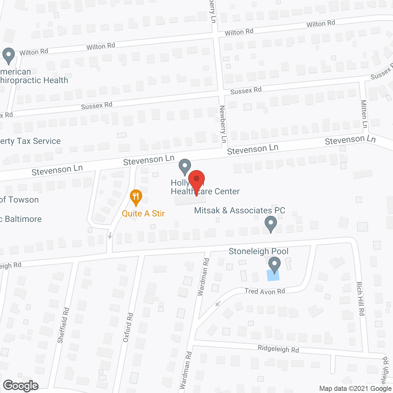 Map of the neighborhood around Holly Hill Manor